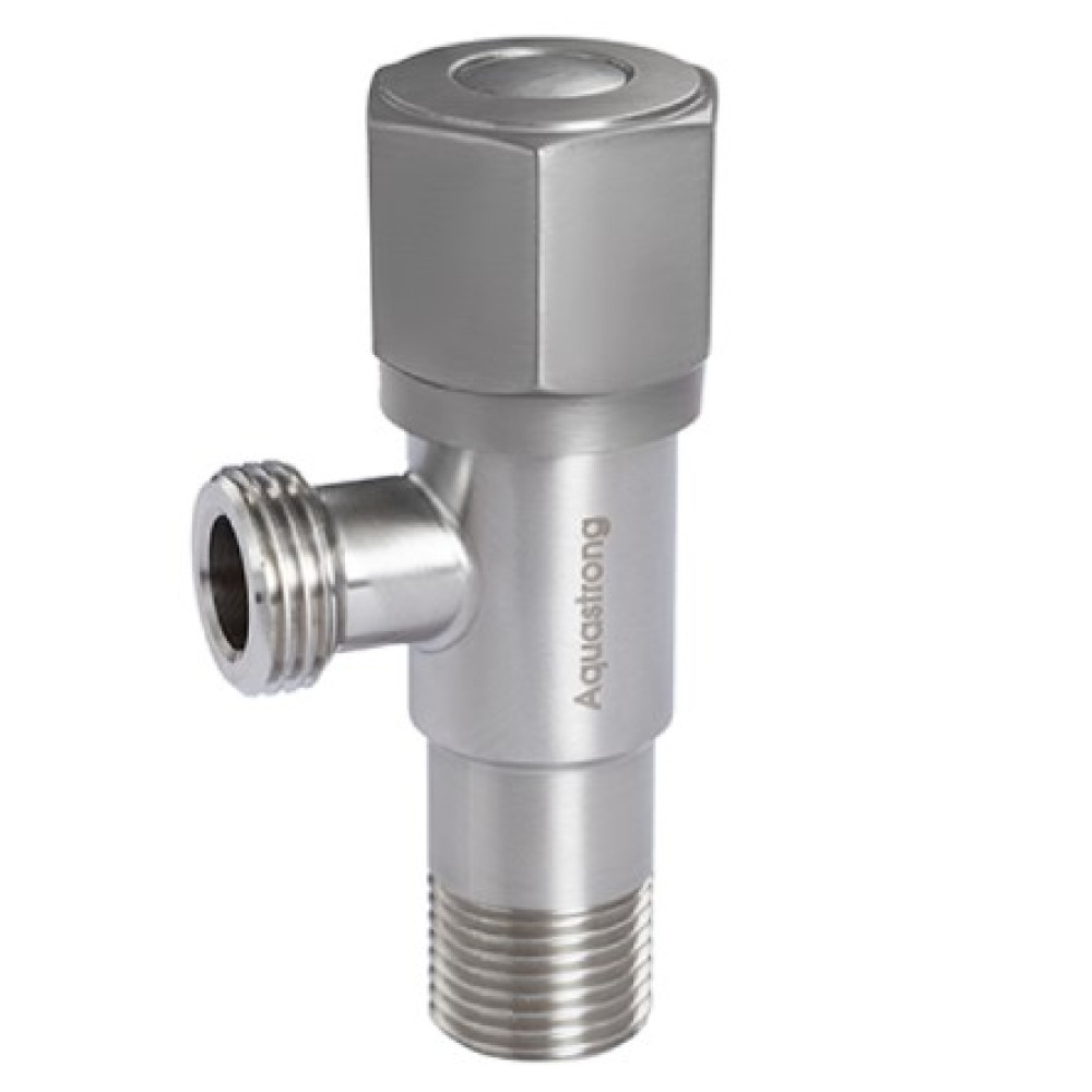 Кран кутовий нерж. AQUASTRONG R5 М1/2 х М1/2 (R506) Кран кутовий нерж. AQUASTRONG R5 М1/2 х М1/2 (R506)